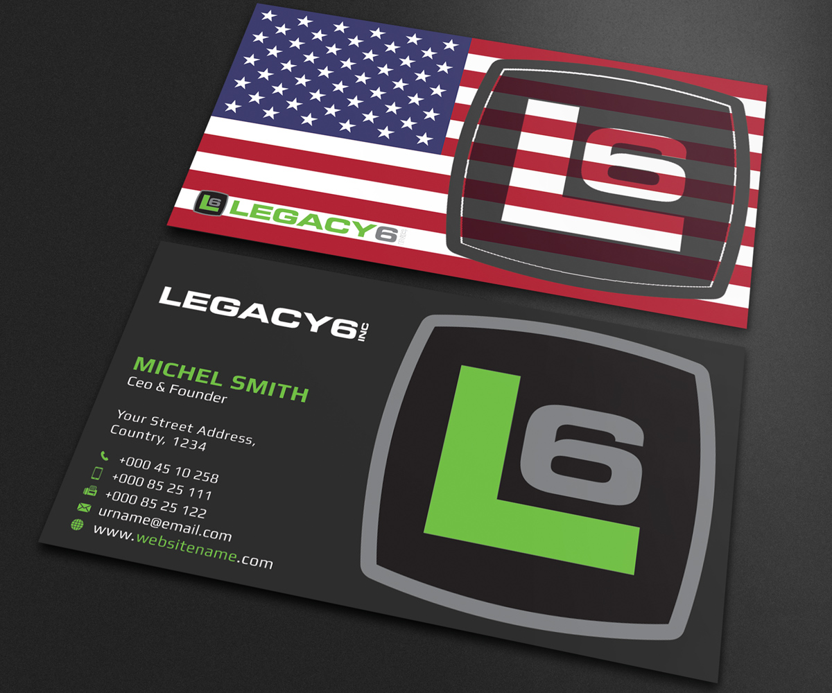 Business Card Design by Guruje for Legacy 6 Inc | Design #14736264