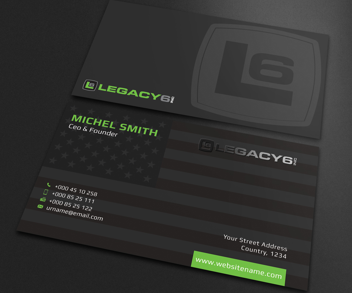 Business Card Design by Guruje for Legacy 6 Inc | Design #14736265