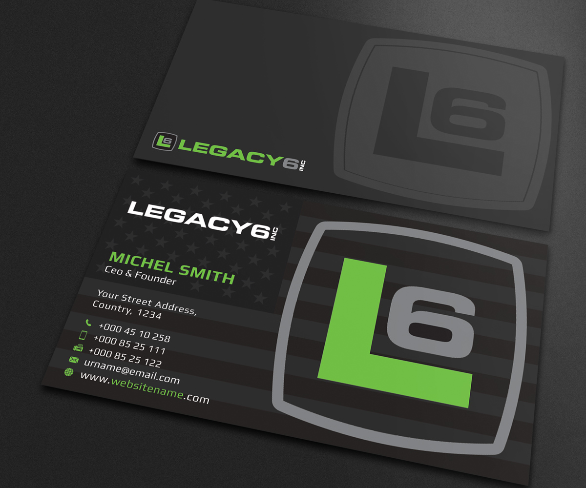 Business Card Design by Guruje for Legacy 6 Inc | Design #14736267