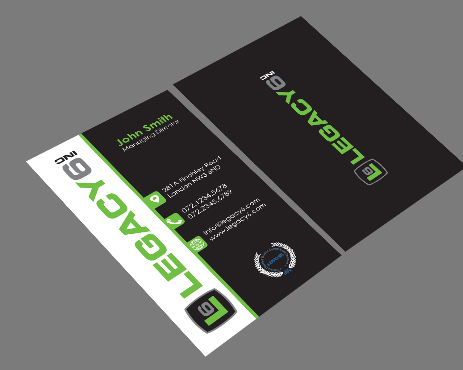 Visitenkarten-Design von TRZN für Legacy 6 Inc | Design #14567044