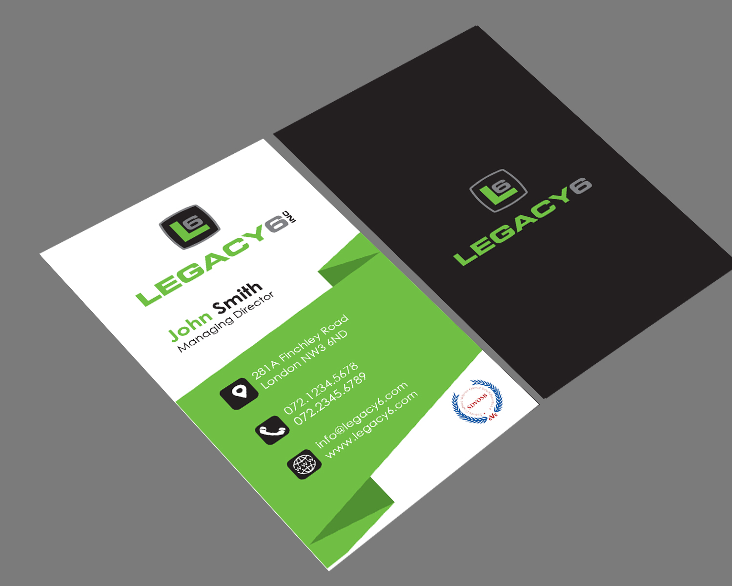 Business Card Design by TRZN for Legacy 6 Inc | Design #14567220