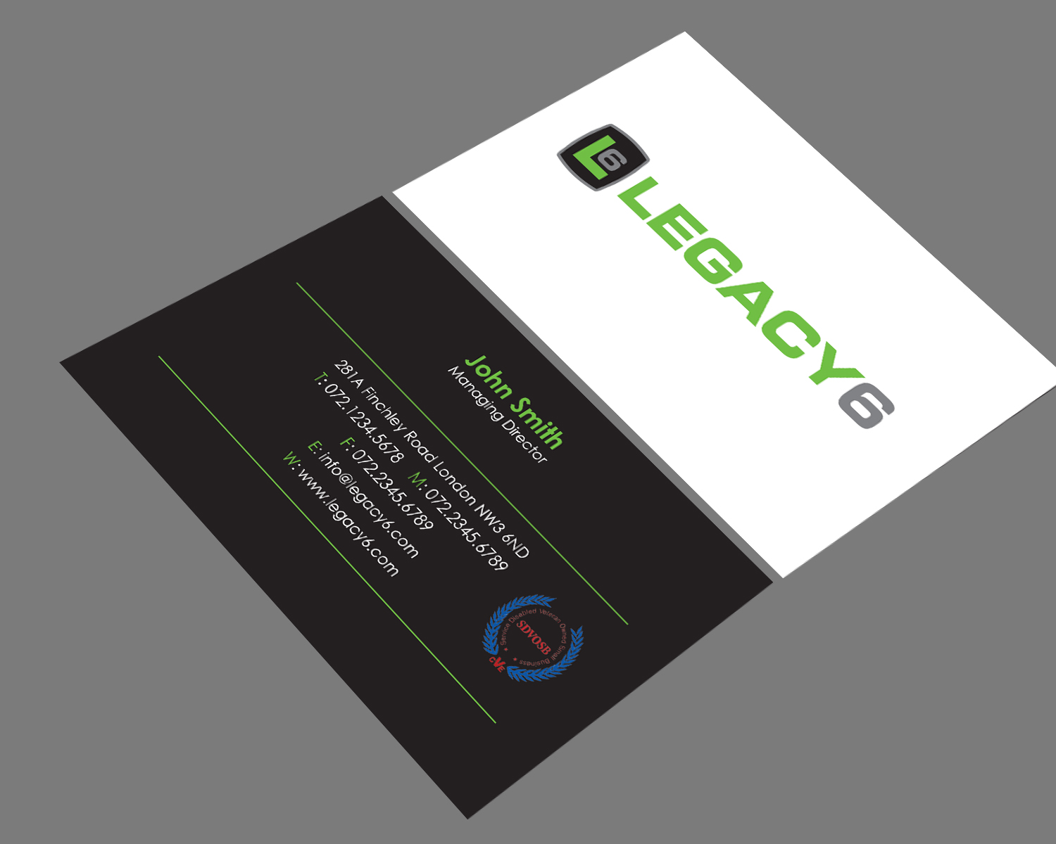 Business Card Design by TRZN for Legacy 6 Inc | Design #14577823