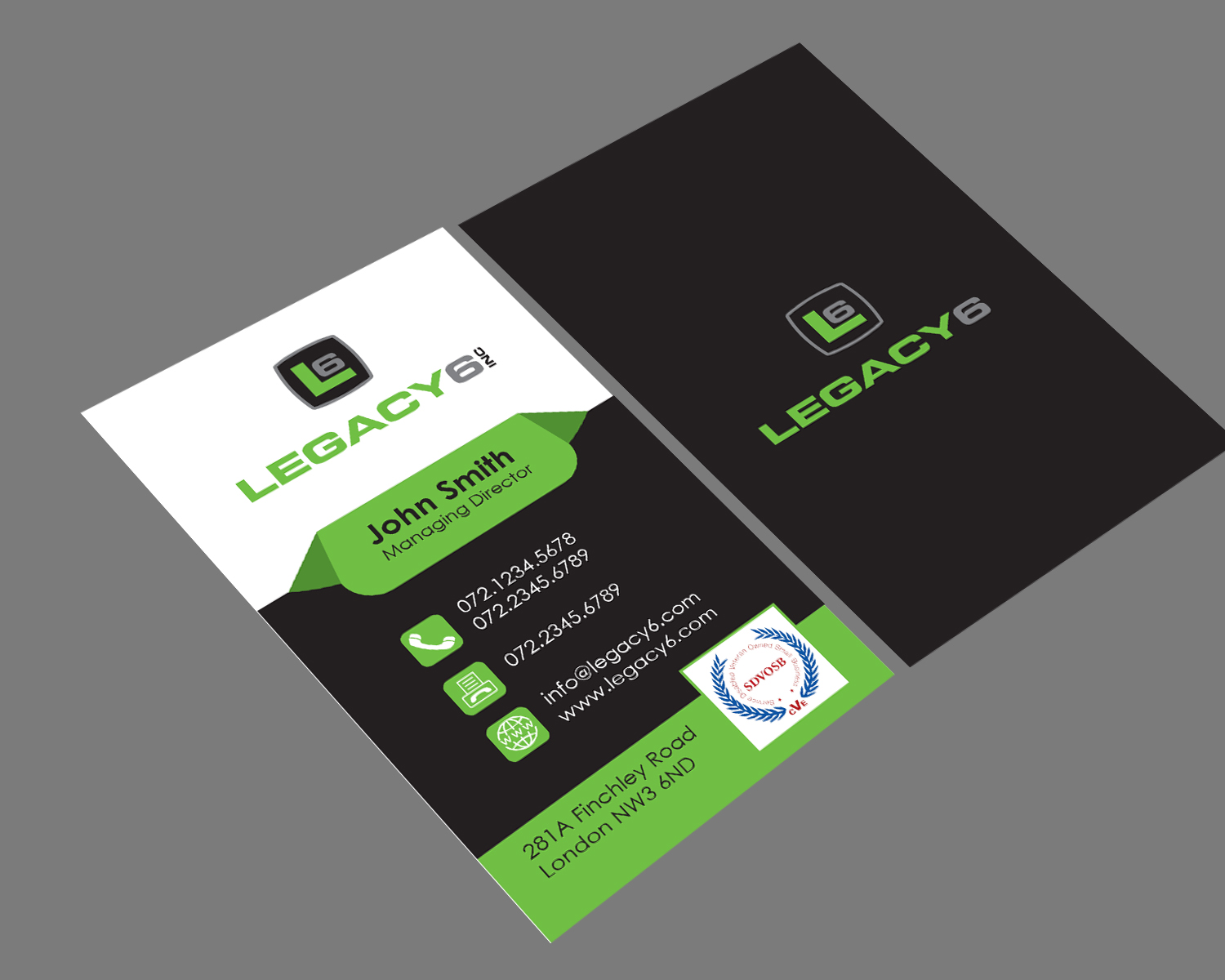 Business Card Design by TRZN for Legacy 6 Inc | Design #14578291