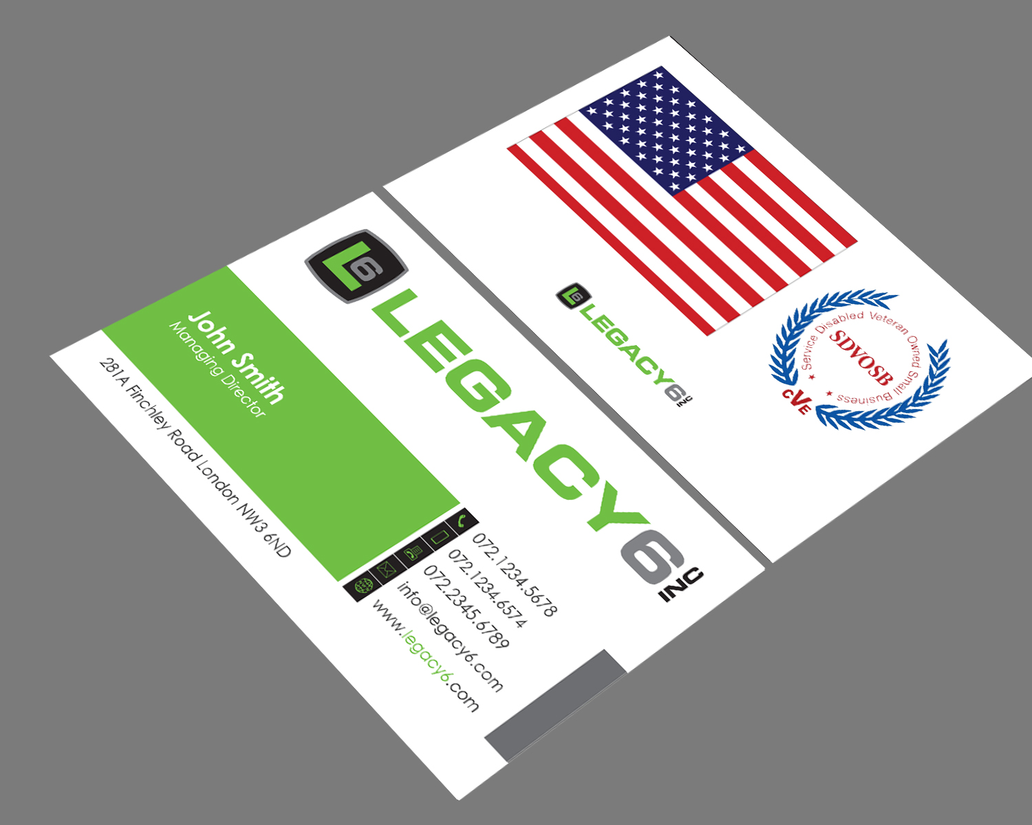 Business Card Design by TRZN for Legacy 6 Inc | Design #14621488