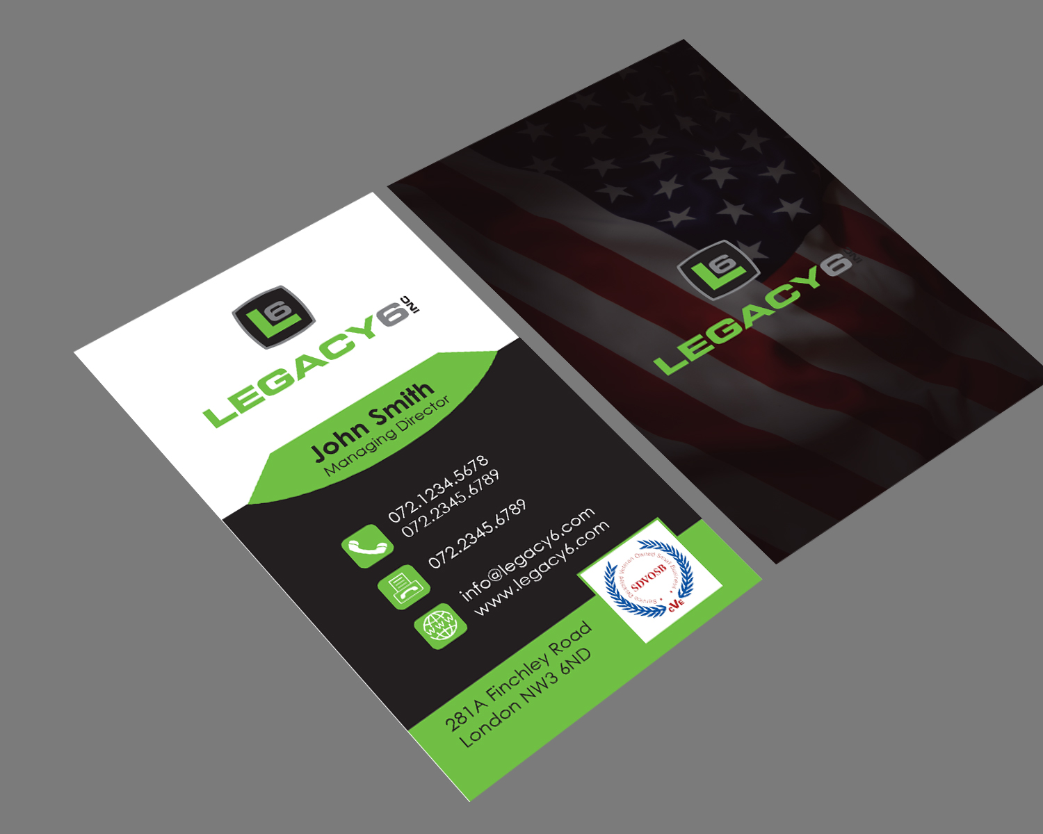 Design de Carte de Visite par TRZN pour Legacy 6 Inc | Design #14626139