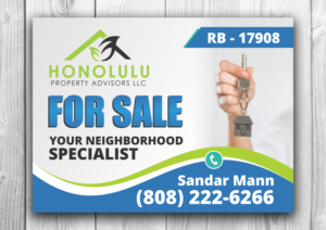 Diseño de Señalética por OwnDesign para Honolulu Property Advisors LLC | Diseño #14495097