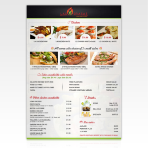 Las Brasas Charcoal Chicken MENU! | Design de Menu par SAI DESIGNS