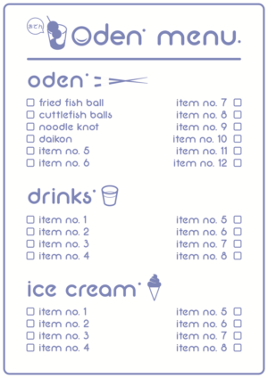 Menu Design by Cloud 101 Studio