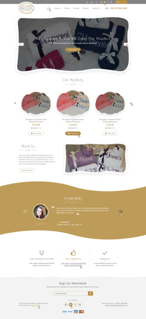 Golden Threads (E-commerce) Website for Embroidery shop | Web-Design von Ved Web Services