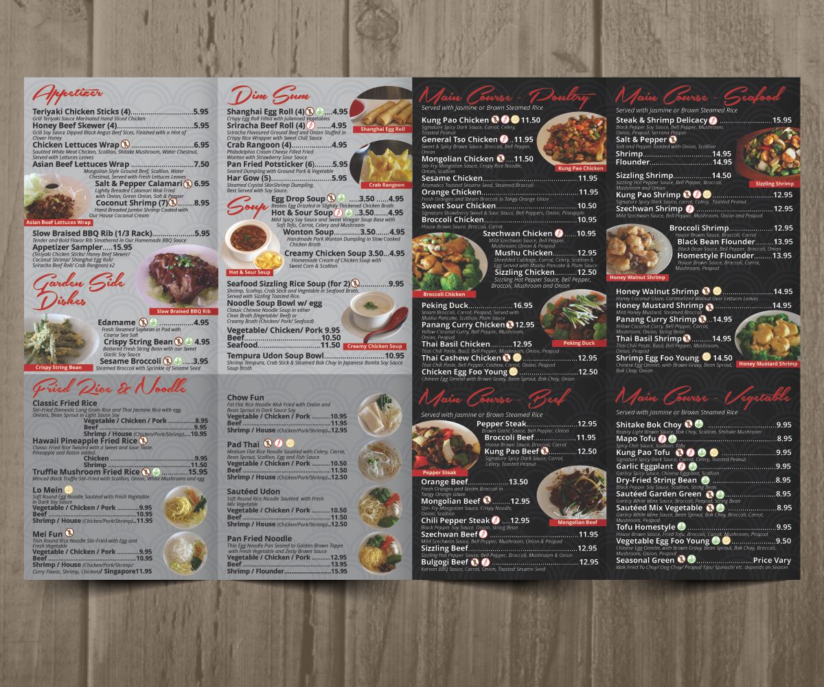 Menu Design by Cut and Glue for Chamber Red Chinese Bistro | Design #14626843