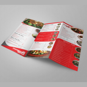 modern upmarket menu design for chamber red chinese bistro by cut