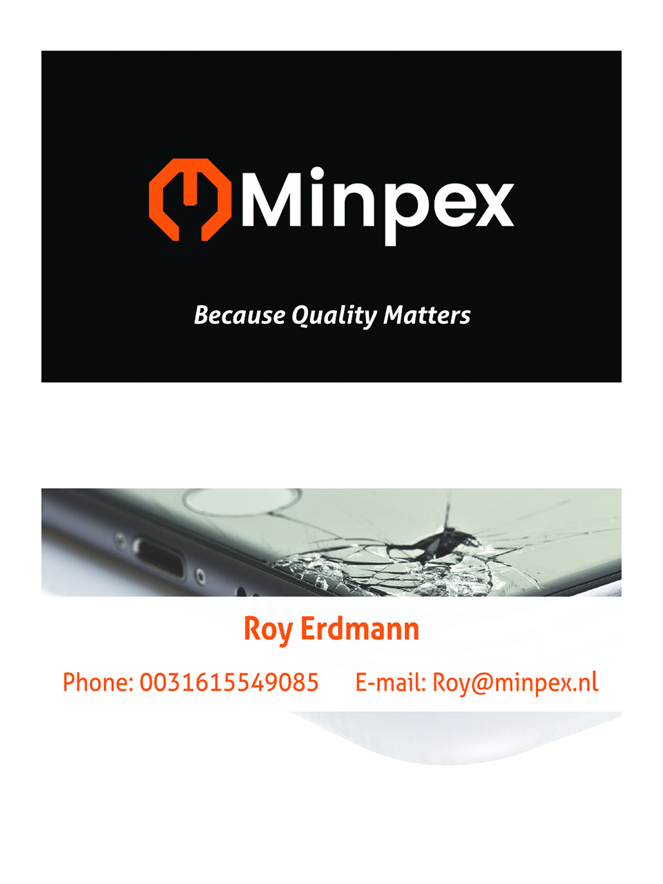 Visitenkarten-Design von KUNTAL für Minpex B.V. | Design #14484026