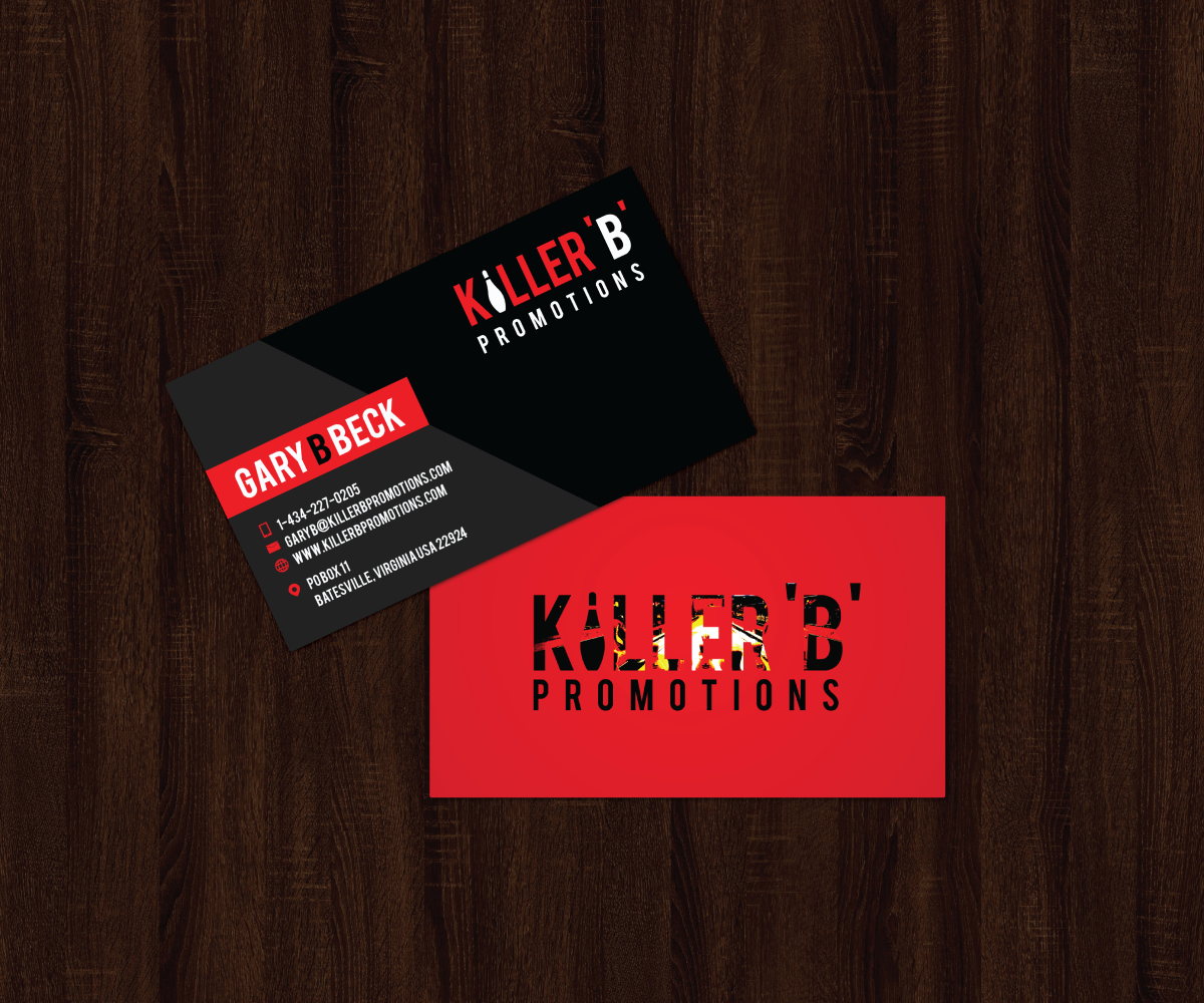 Visitenkarten-Design von JK18 für Killer 'B' Promotions.com | Design #14498634