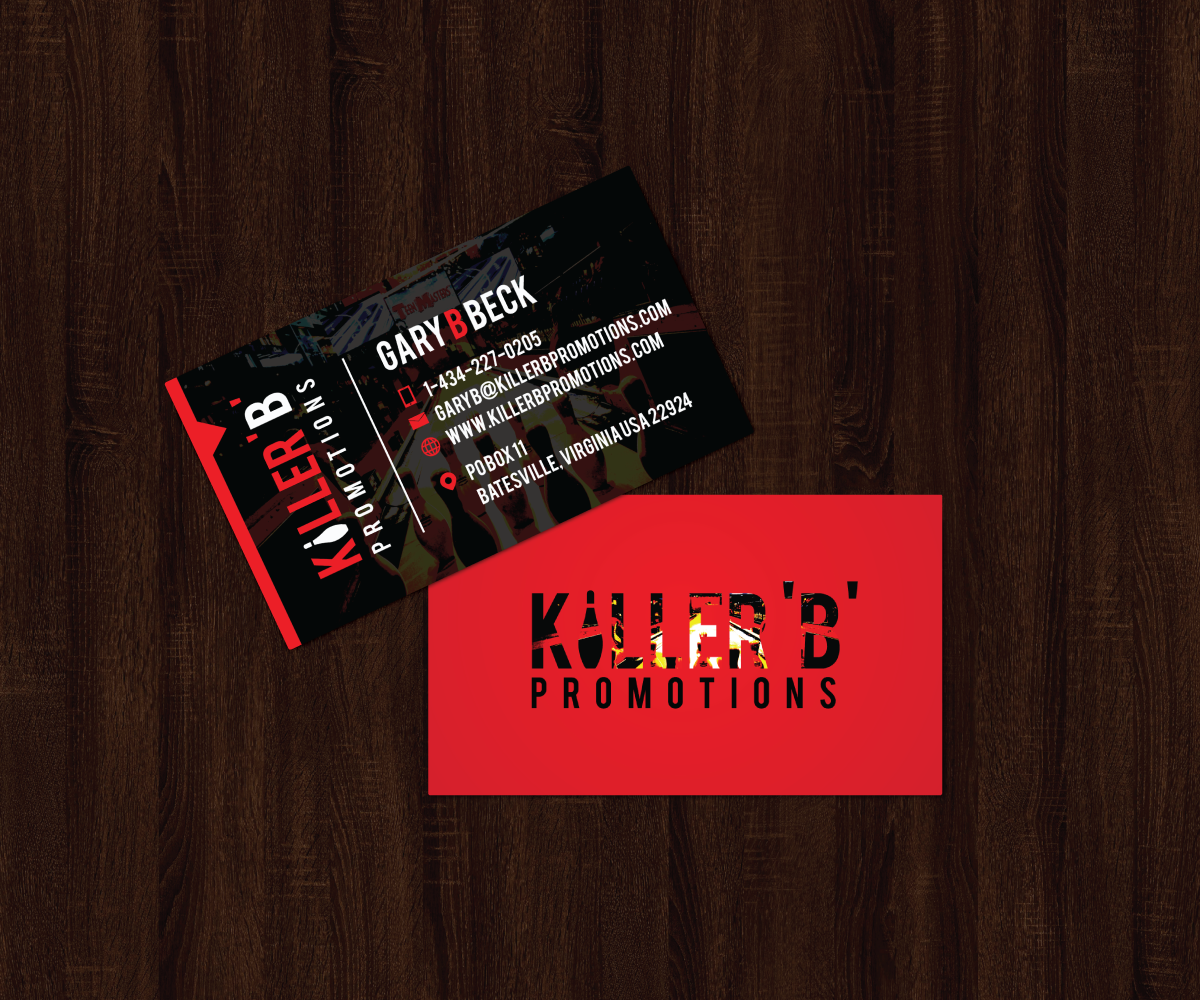 Business Card Design by JK18 for Killer 'B' Promotions.com | Design #14498822
