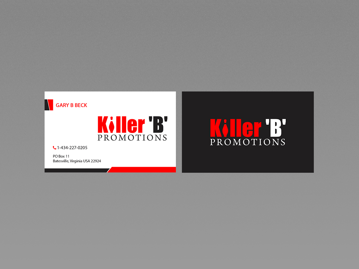 Business Card Design by Creations Box 2015 for Killer 'B' Promotions.com | Design #14495293