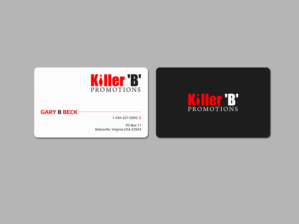 Business Card Design by Creations Box 2015 for Killer 'B' Promotions.com | Design #14495297