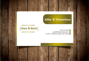 Design de Carte de Visite par logicsdesign-101 pour Killer 'B' Promotions.com | Design : #14547284
