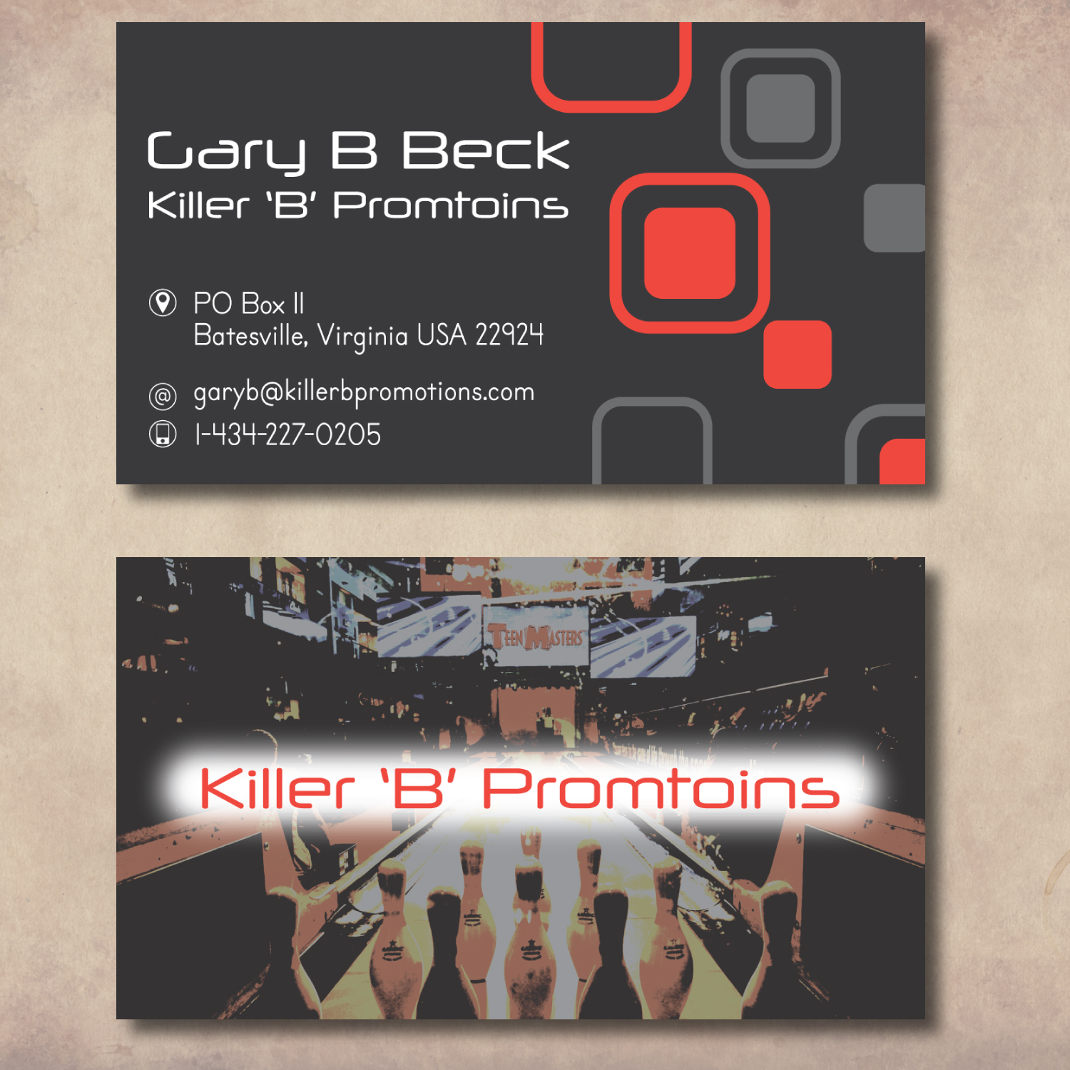 Visitenkarten-Design von Charan Raveendra für Killer 'B' Promotions.com | Design #14505898