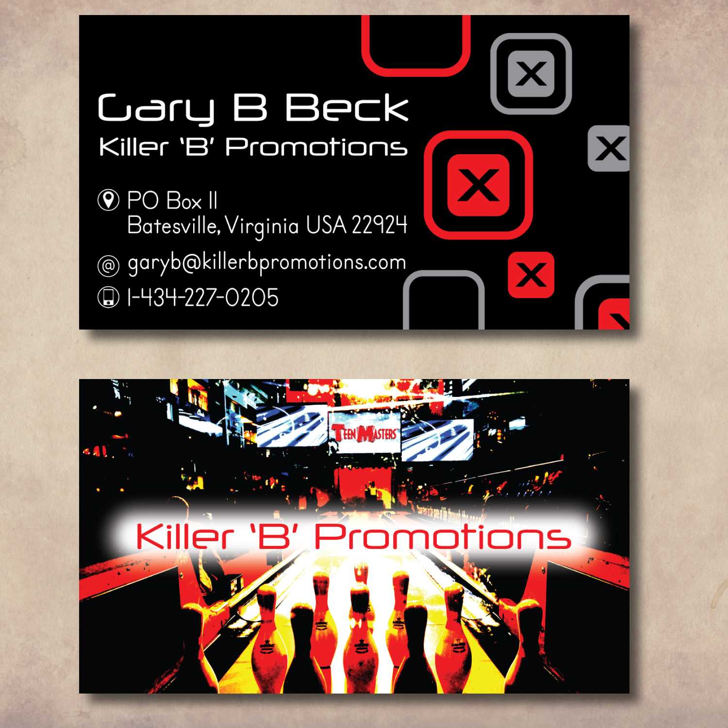 Business Card Design by Charan Raveendra for Killer 'B' Promotions.com | Design #14515564