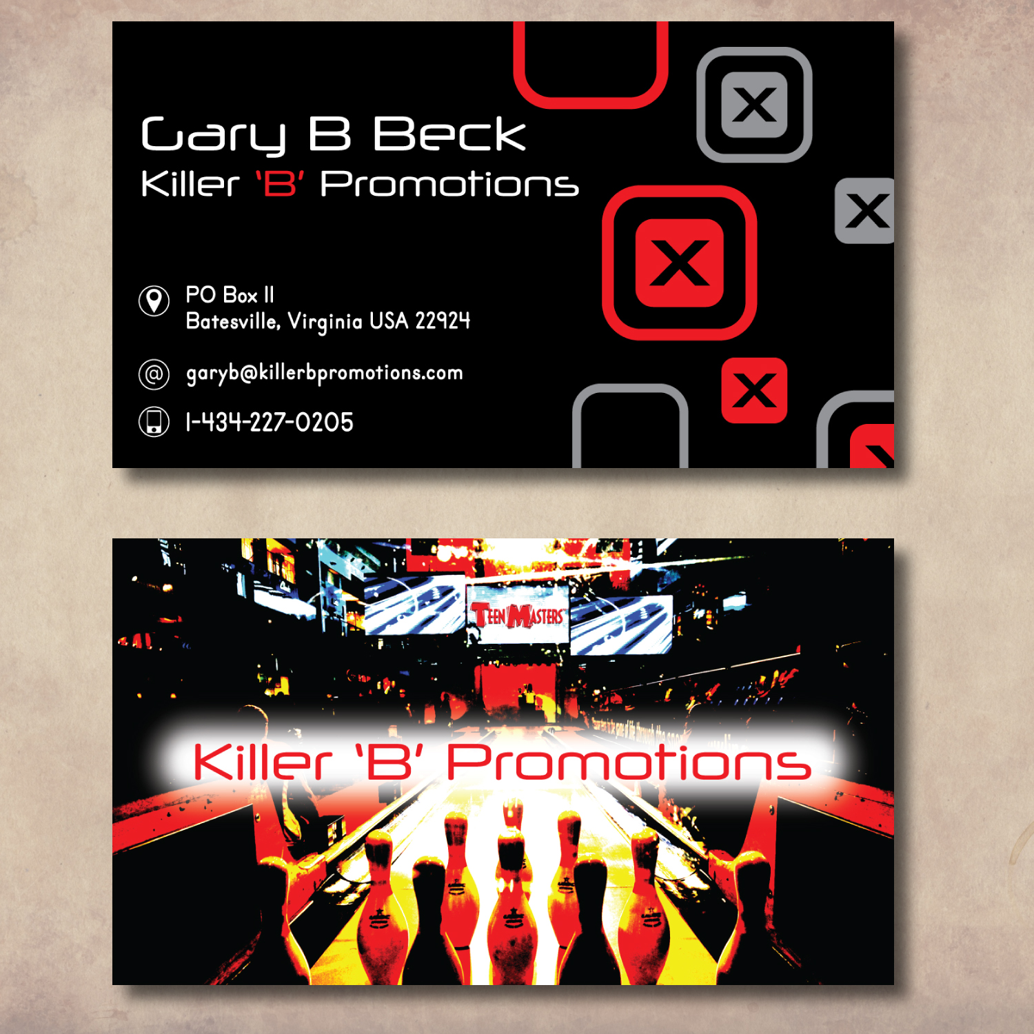Business Card Design by Charan Raveendra for Killer 'B' Promotions.com | Design #14661791