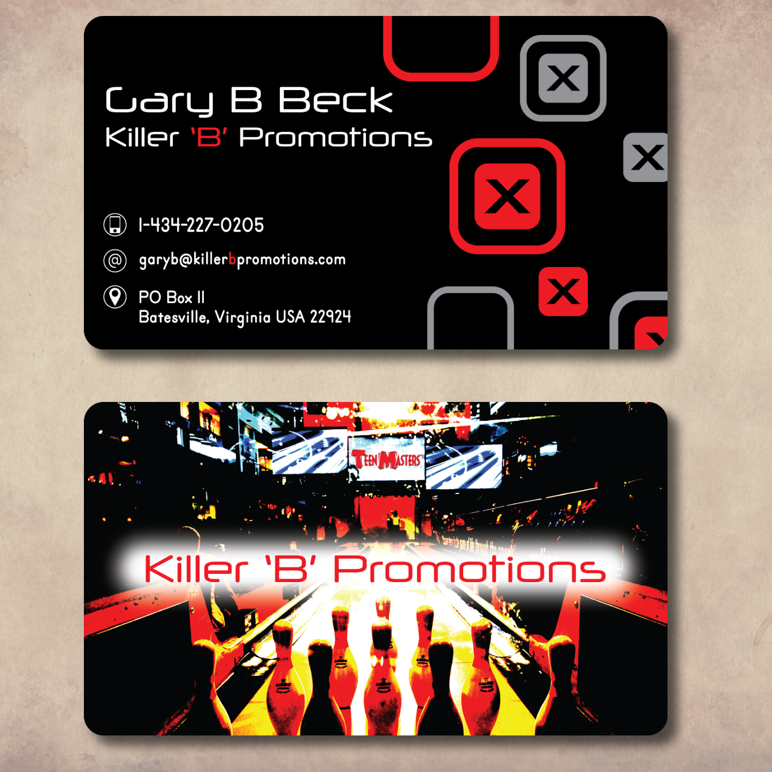 Business Card Design by Charan Raveendra for Killer 'B' Promotions.com | Design: #14666403