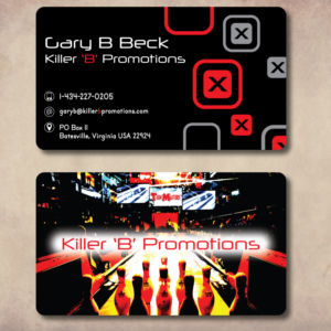 Business Card Design by Charan Raveendra for Killer 'B' Promotions.com | Design #14666403