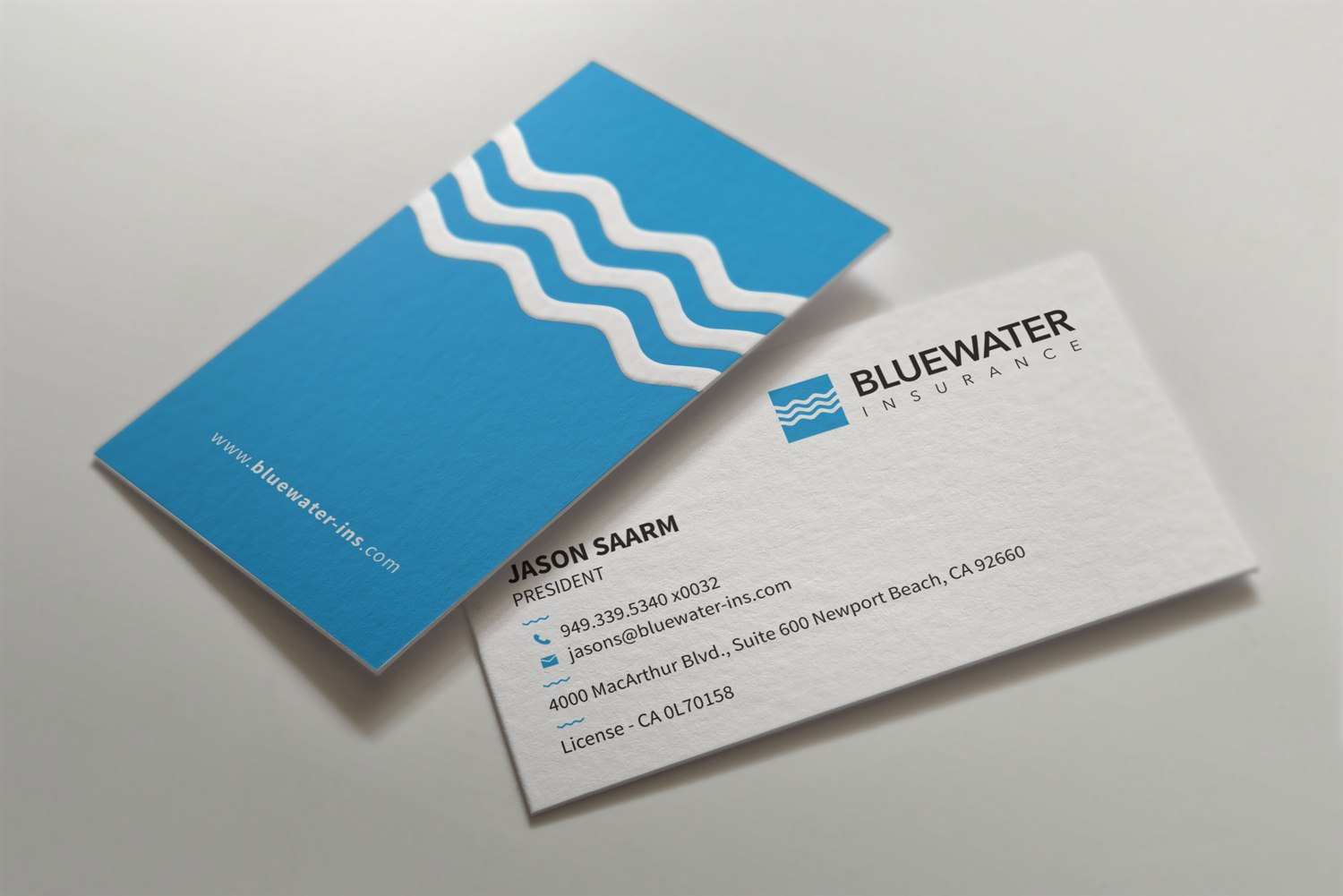 Business Card Design by HYPdesign for Bluewater Insruance | Design #14496139