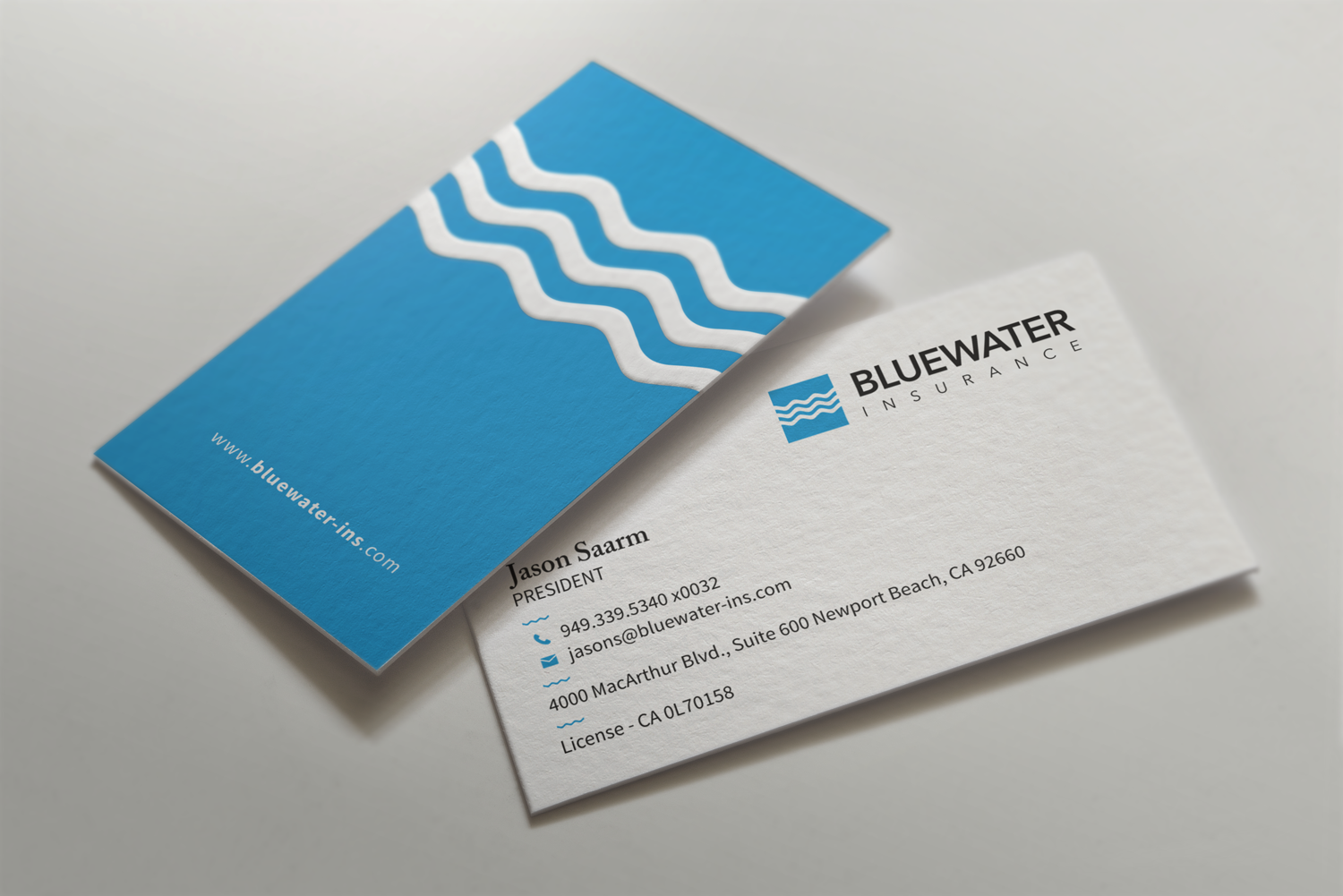 Business Card Design by HYPdesign for Bluewater Insruance | Design #14496147