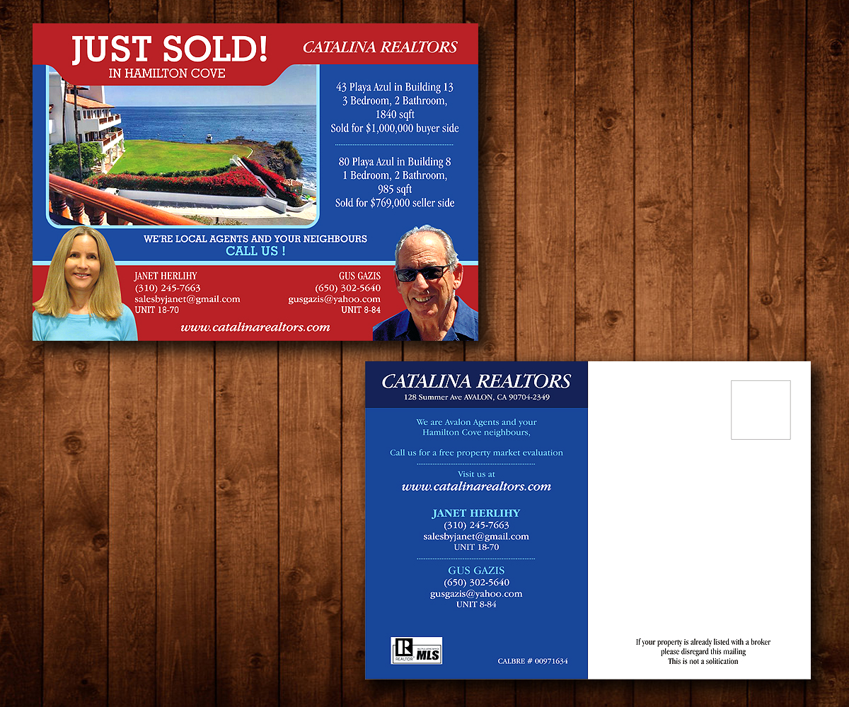 Postcard Design by Designers Hub for Catalina Realtors | Design #14524272