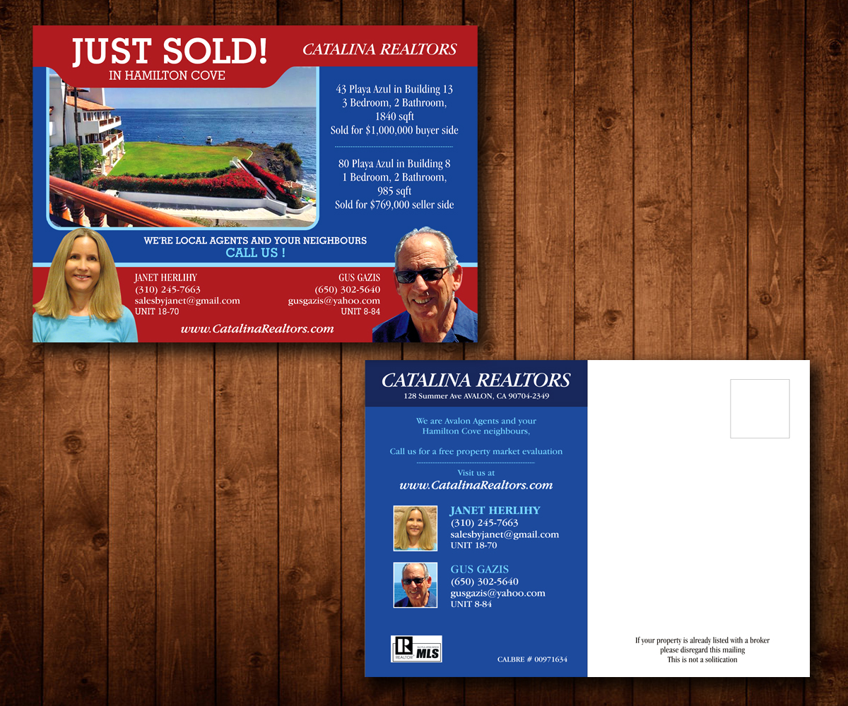 Postcard Design by Designers Hub for Catalina Realtors | Design #14526626