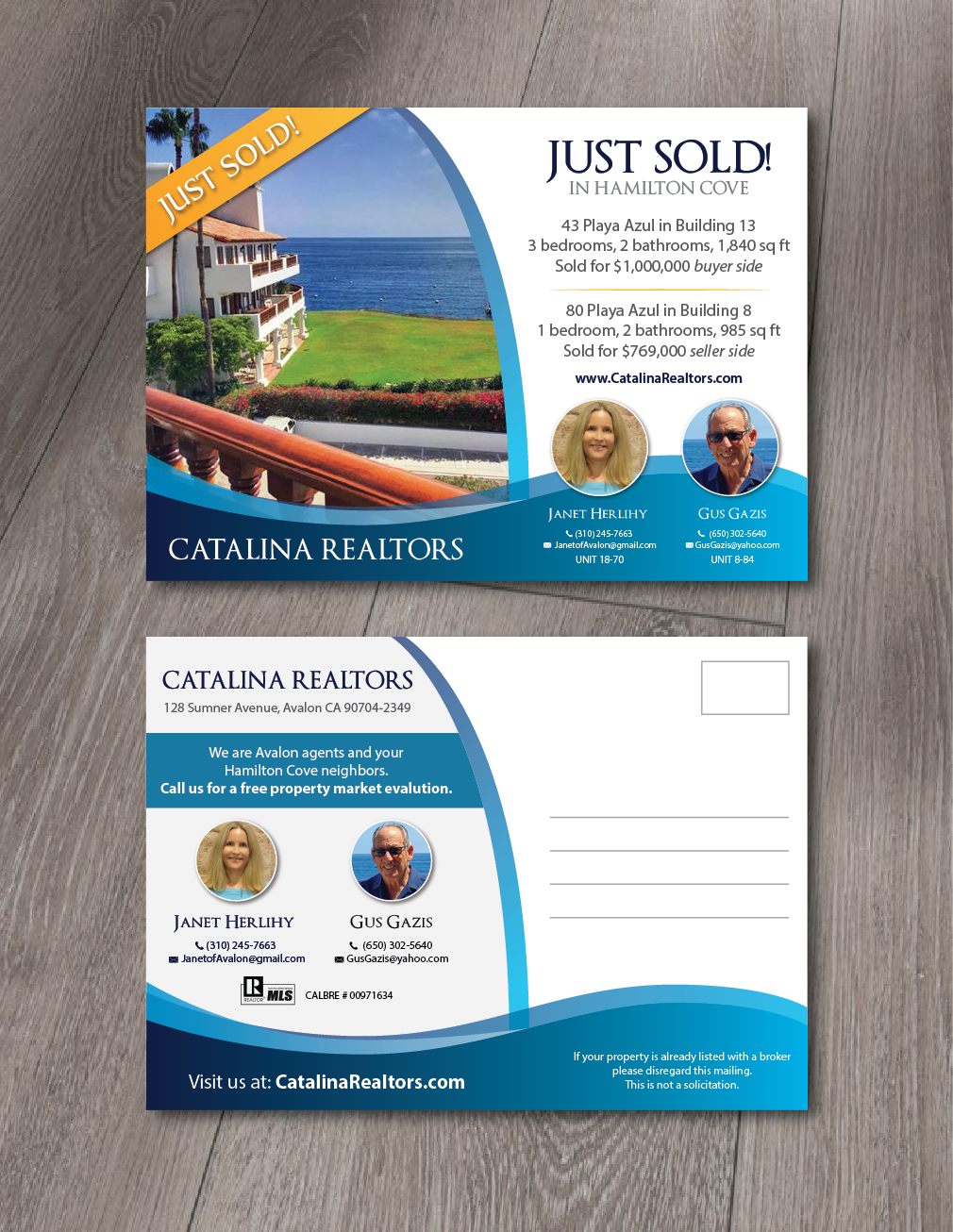 Postcard Design by alex989 for Catalina Realtors | Design #14527985