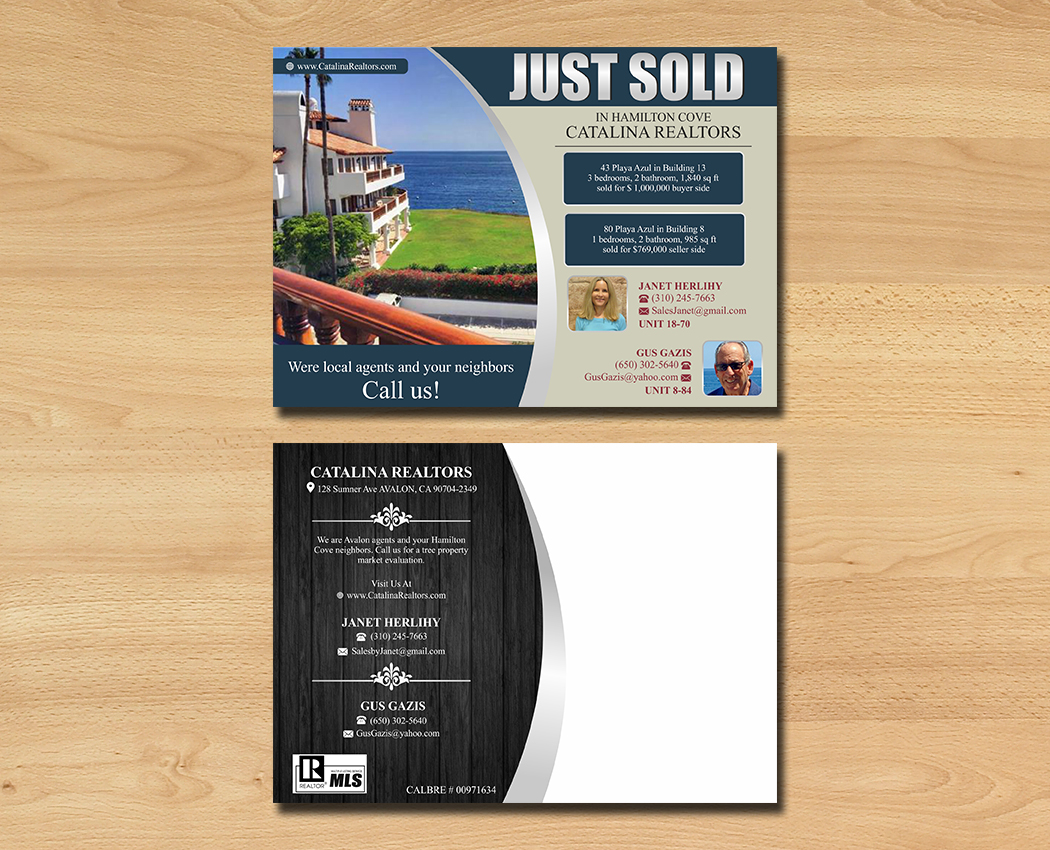 Diseño de Postal por ecorokerz para Catalina Realtors | Diseño #14502372
