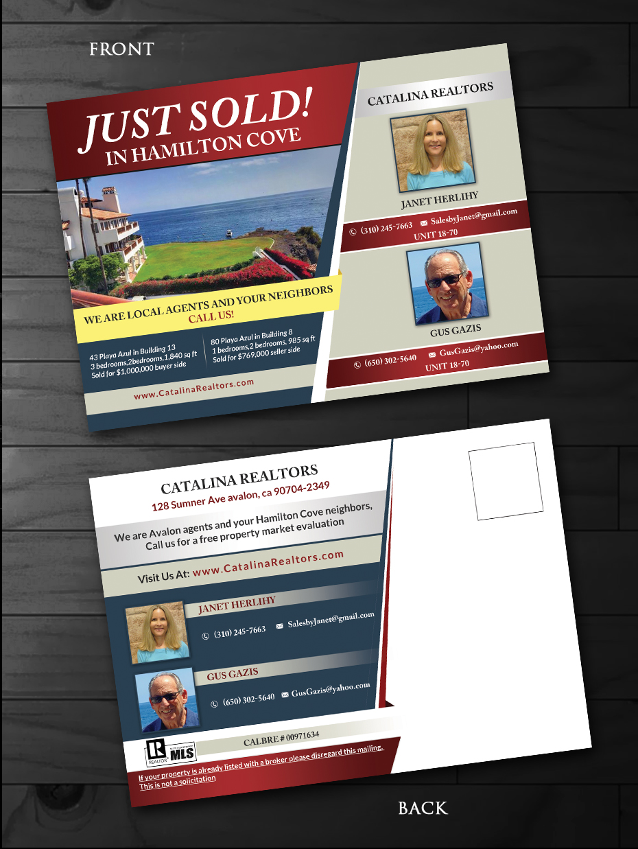 Postcard Design by innovative earth for Catalina Realtors | Design #14515152