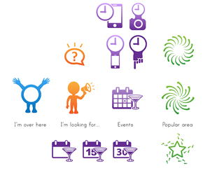 Mobile application needs in app icons for a cool new teleportation live broadcast social media app