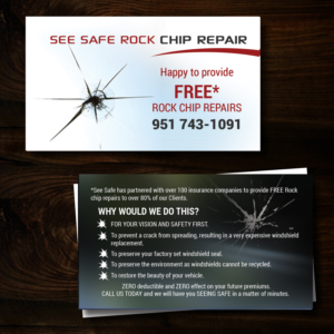Visitenkarten-Design von uk für See Safe Rock Chip Repair | Design: #14584114