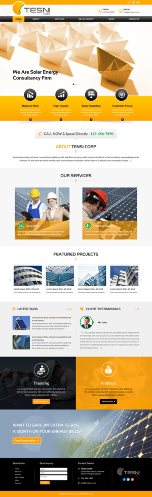 Web Design for Solar Energy Consultancy Company | Web Design by Sbss