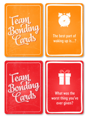 Question cards for team bonding | Design de Carte par selador.si