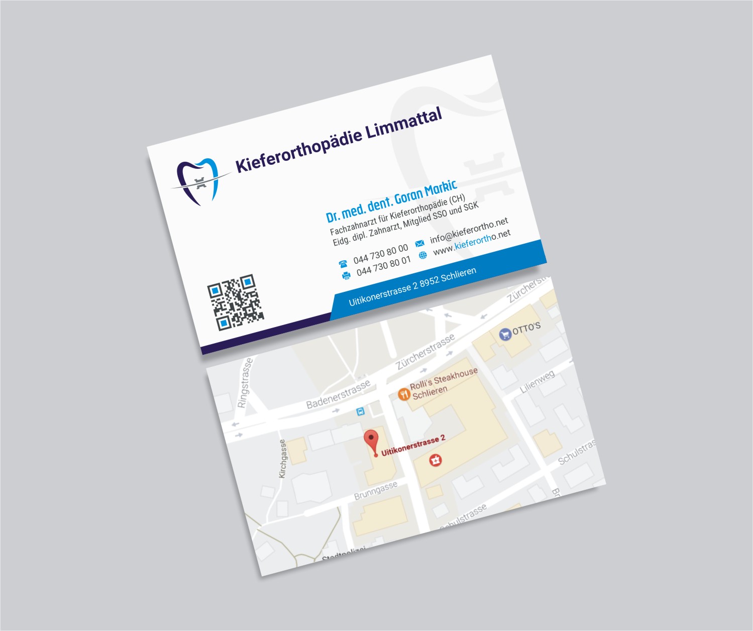 Design de Carte de Visite par INDIAN_Ashok pour Kieferorthopädie Limmattal GmbH | Design #14563708