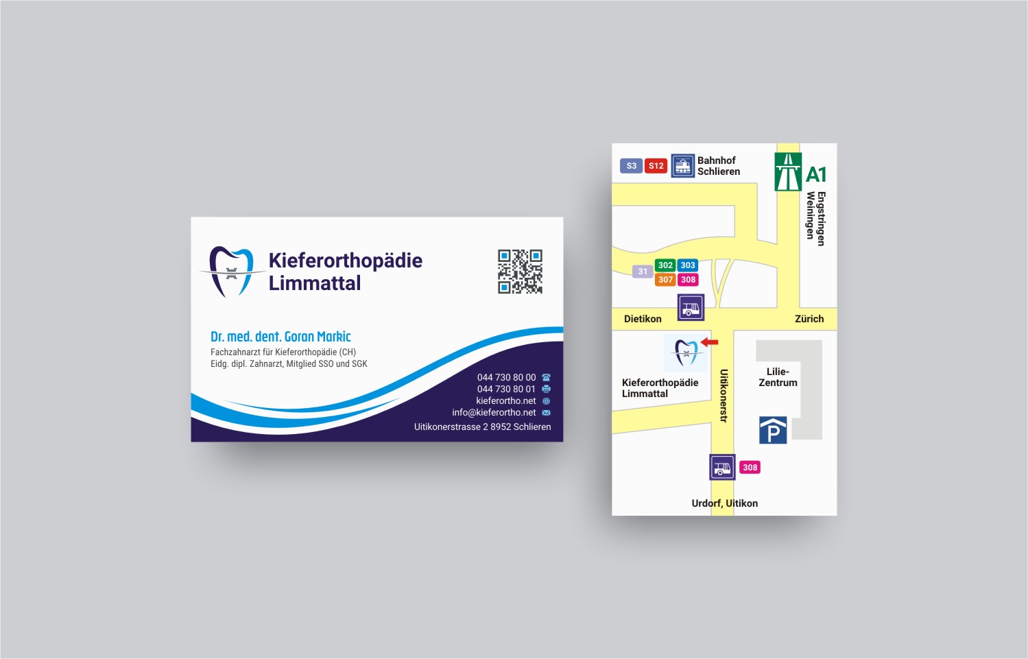 Design de Carte de Visite par INDIAN_Ashok pour Kieferorthopädie Limmattal GmbH | Design #14563712