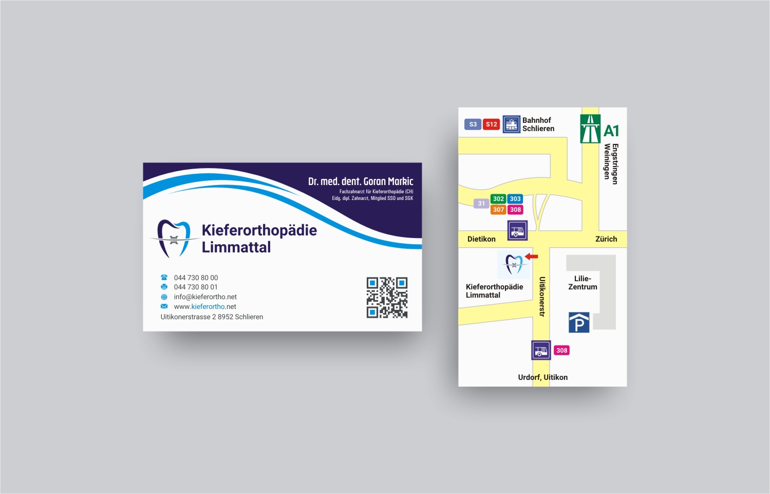 Design de Carte de Visite par INDIAN_Ashok pour Kieferorthopädie Limmattal GmbH | Design #14563713
