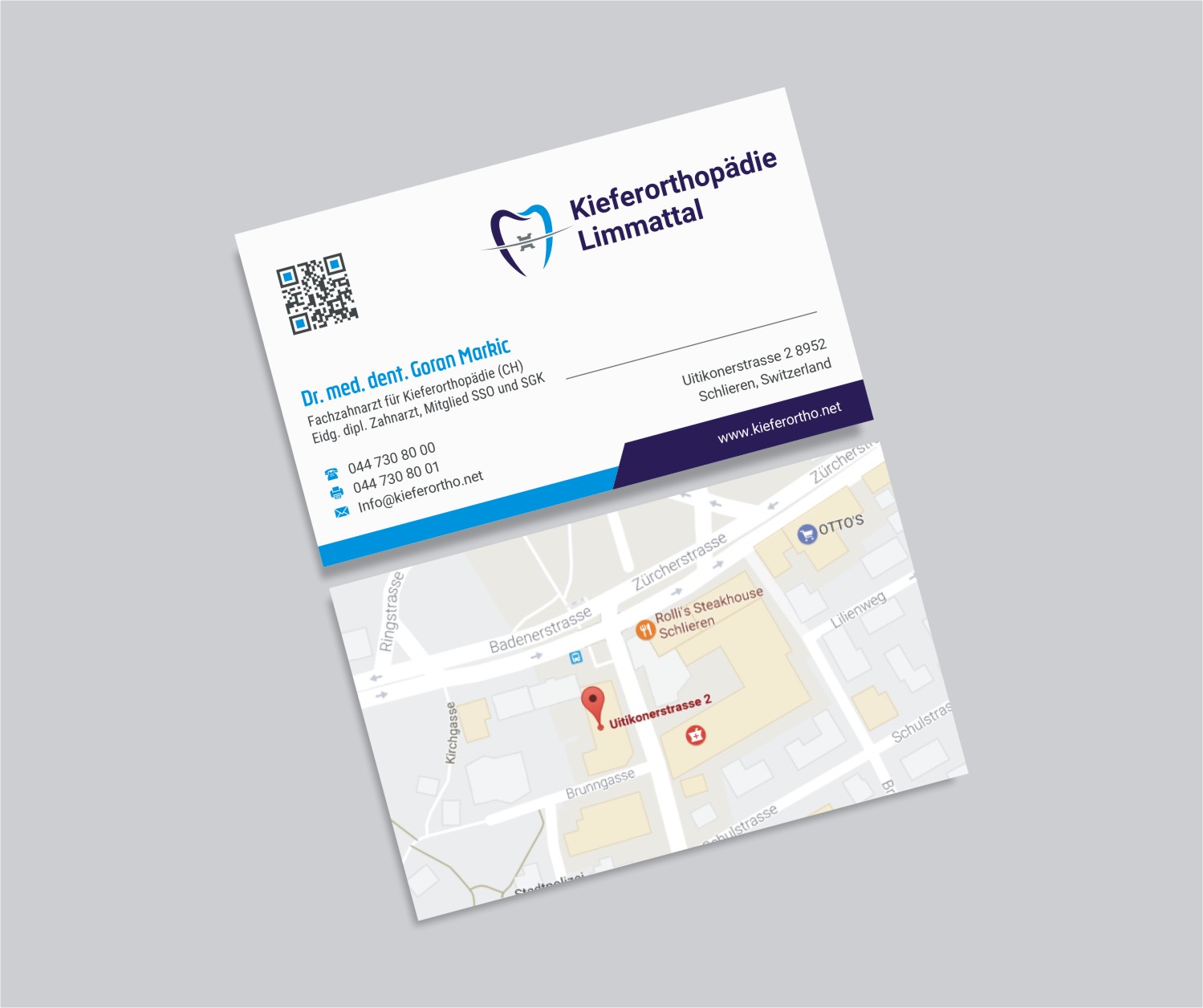 Design de Carte de Visite par INDIAN_Ashok pour Kieferorthopädie Limmattal GmbH | Design #14563715