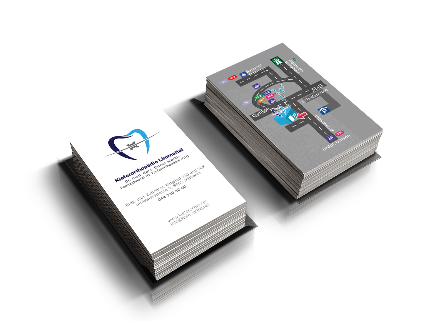 Visitenkarten-Design von cryons für Kieferorthopädie Limmattal GmbH | Design #14634655