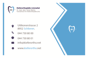 Visitenkarten-Design von Do and Done für Kieferorthopädie Limmattal GmbH | Design: #14541741