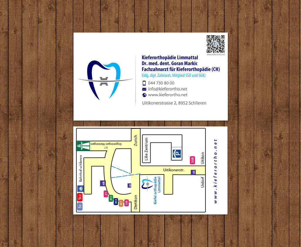 Business Card Design by chandrayaan.creative for Kieferorthopädie Limmattal GmbH | Design #14544988