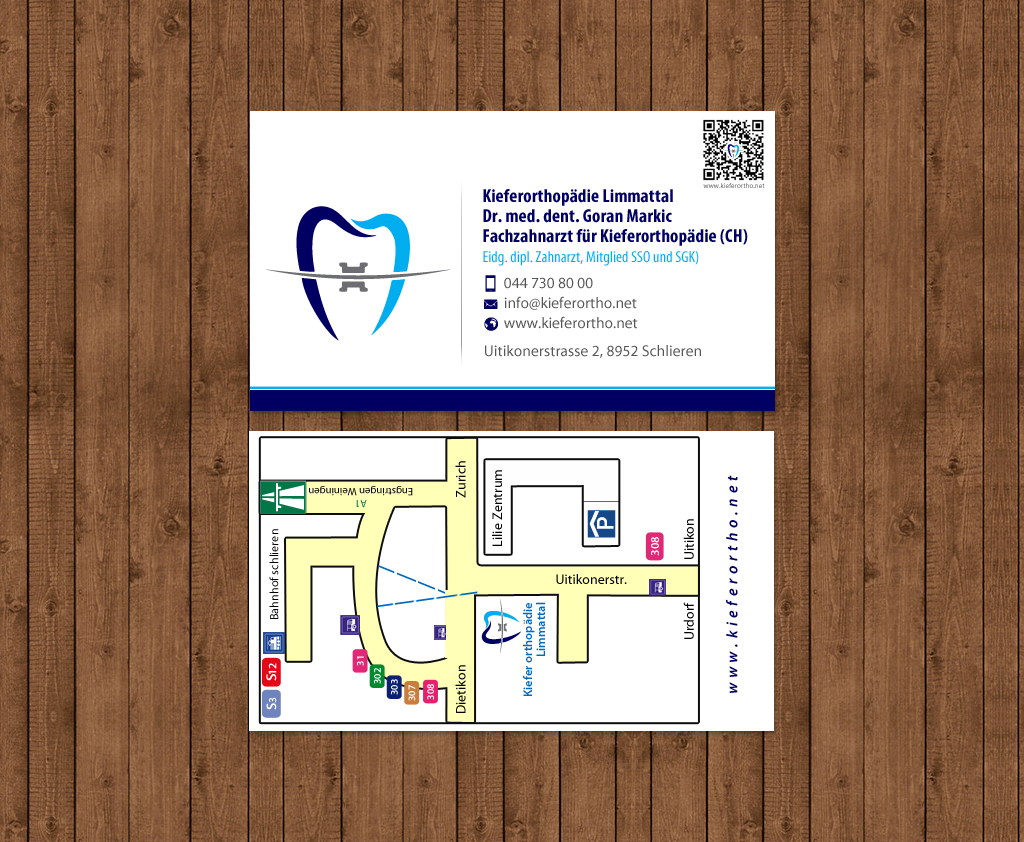 Design de Carte de Visite par chandrayaan.creative pour Kieferorthopädie Limmattal GmbH | Design #14544990