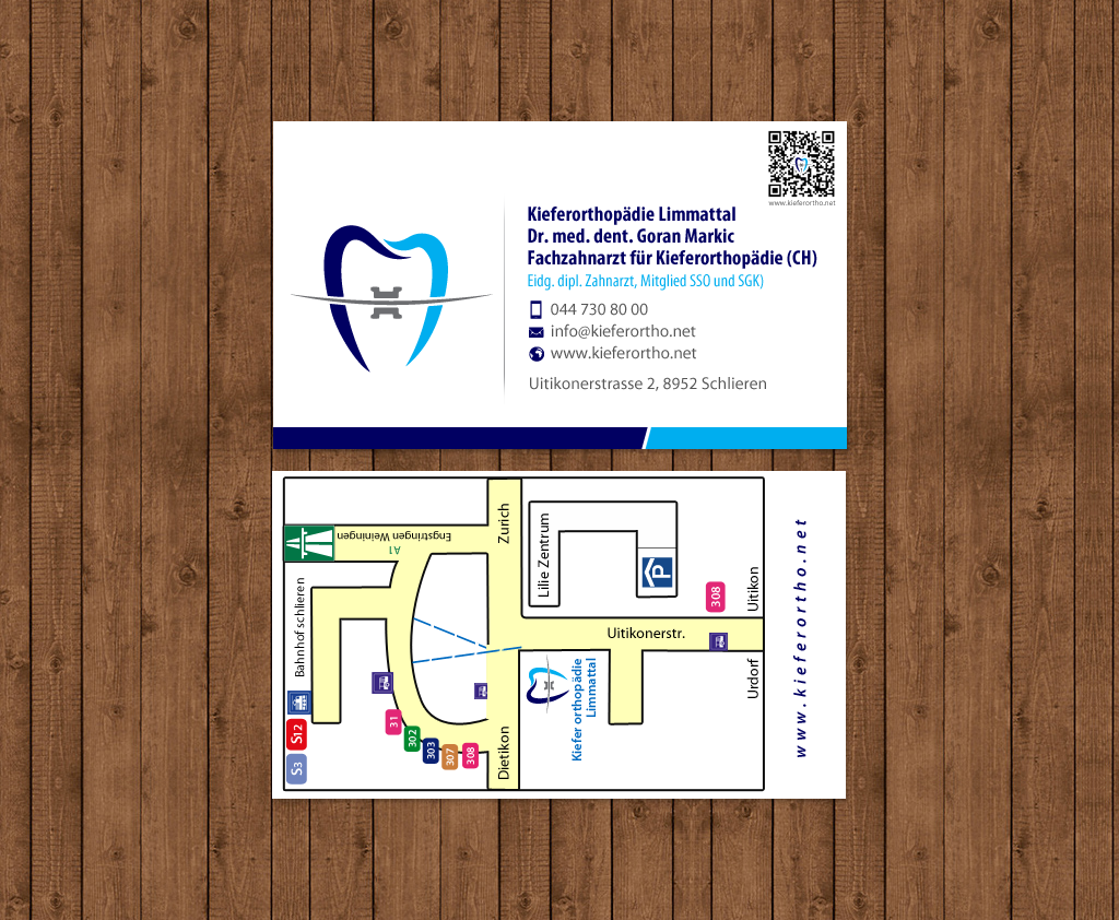Design de Carte de Visite par chandrayaan.creative pour Kieferorthopädie Limmattal GmbH | Design #14544991