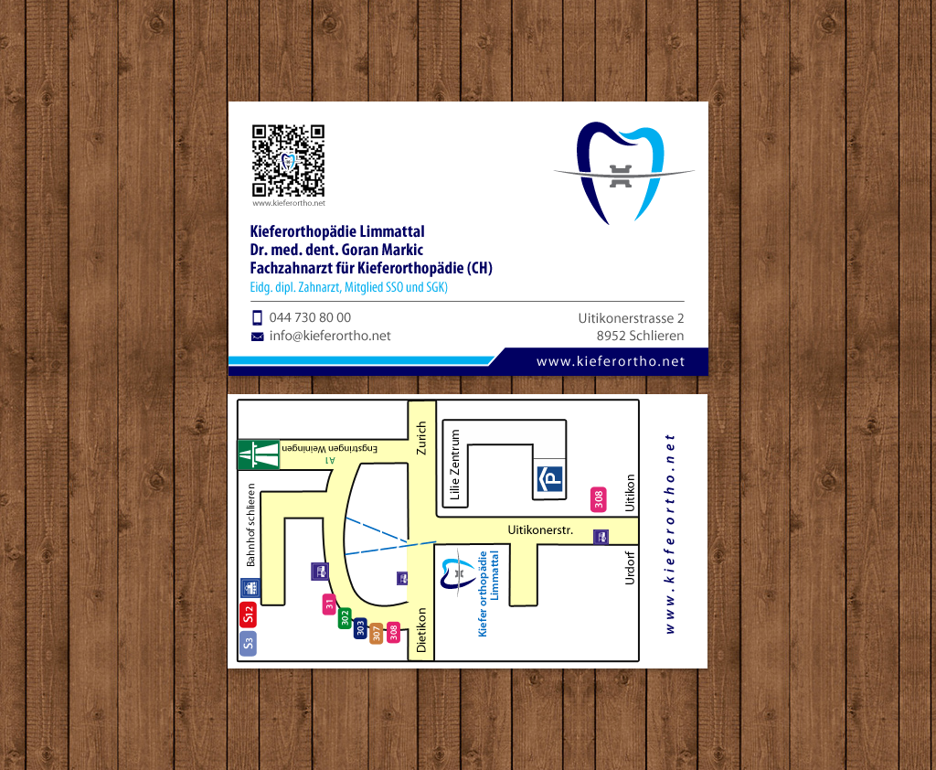 Business Card Design by chandrayaan.creative for Kieferorthopädie Limmattal GmbH | Design #14545259