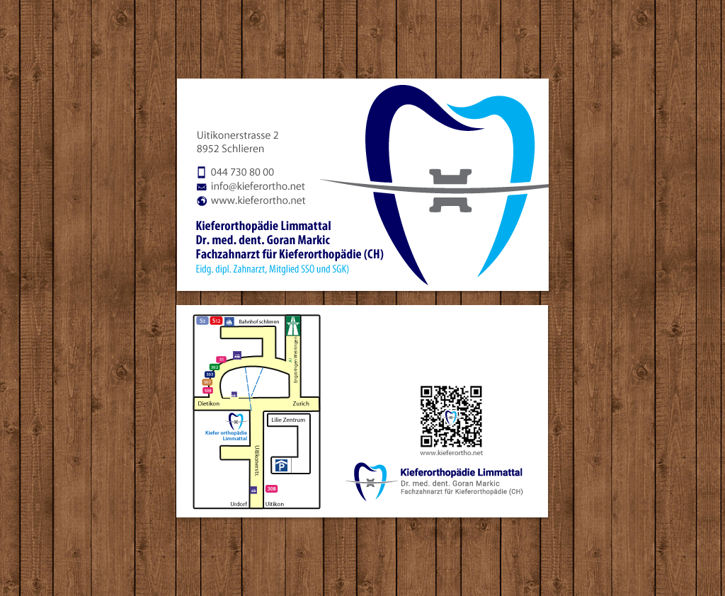 Design de Carte de Visite par chandrayaan.creative pour Kieferorthopädie Limmattal GmbH | Design #14545516