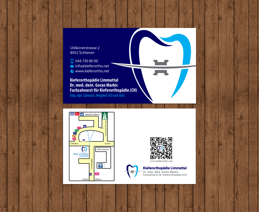 Design de Carte de Visite par chandrayaan.creative pour Kieferorthopädie Limmattal GmbH | Design #14545517