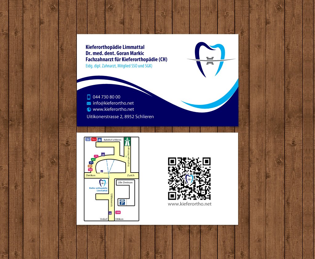 Business Card Design by chandrayaan.creative for Kieferorthopädie Limmattal GmbH | Design #14545530